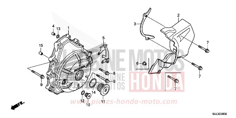 WECHSELSTROM-GENERATORABDECKUNG von NC750X "Meca" GRAPHITE BLACK (NHB01) von 2014